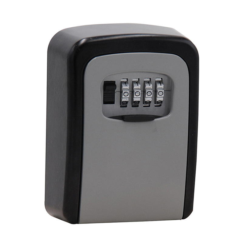 Wall Mounted Aluminum Alloy Key Safe Box Indoor Outdoor Weatherproof Key Storage Lock Box 4 Digital Combination Key Box