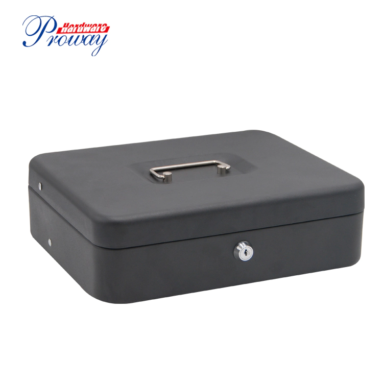 Double-Layer Cash Drawer, Steel Black POS Cash Drawer Register With Money Tray Aluminum Slotted Cash Box/
