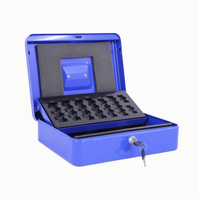 Euro Metal Cash Box, Key Lock Cash Safe Box Money Saving Portable Box/