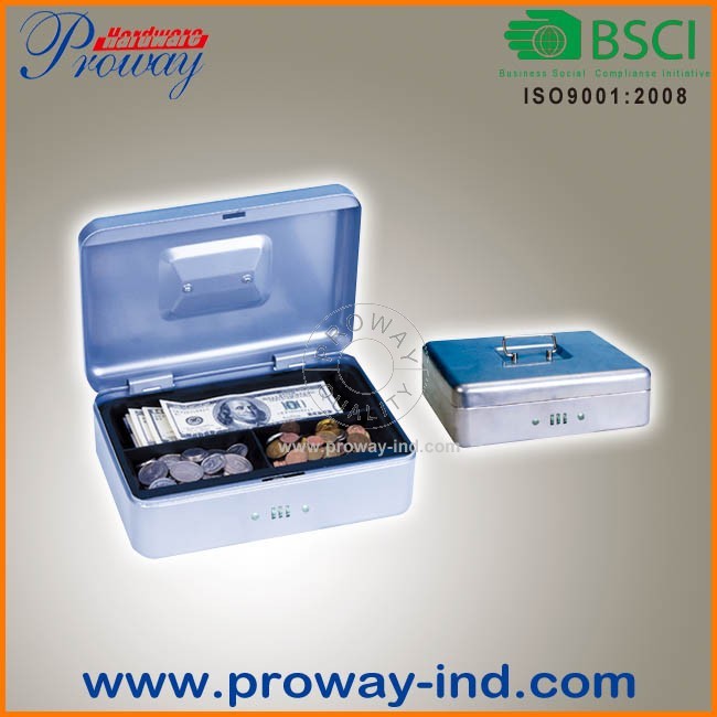 Cash saving box with combination lock portable, Metal cash money box