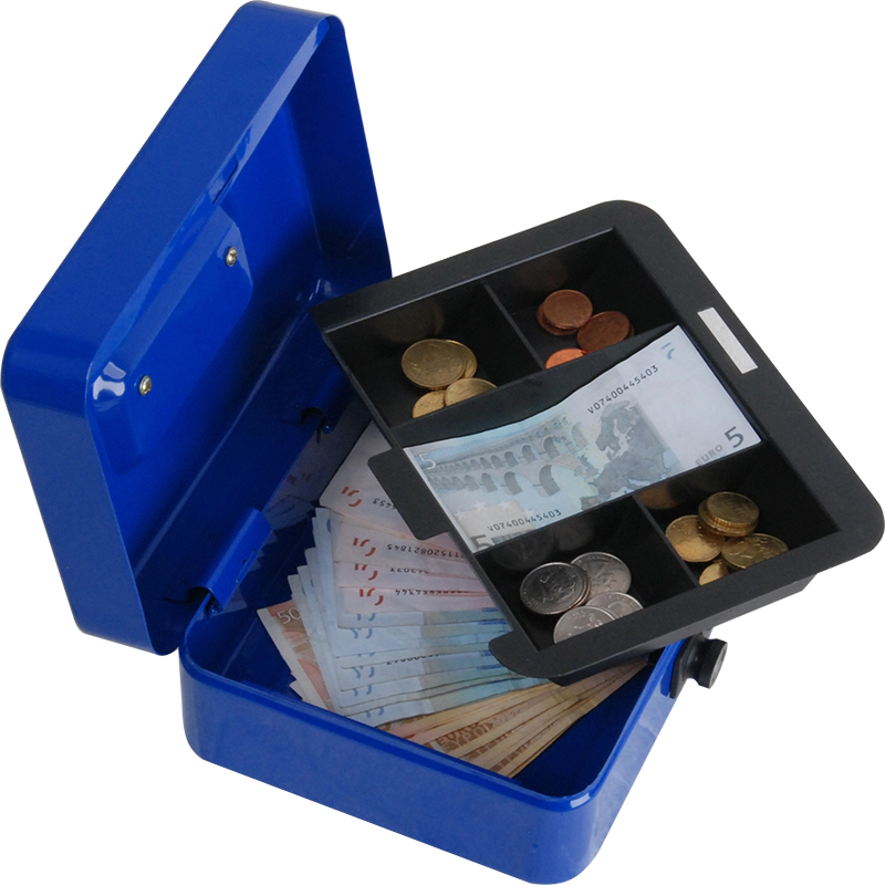 Steel Coin Money Box, Combination Lock Small Money Box With Money Tray Metal Safe Cash Box/