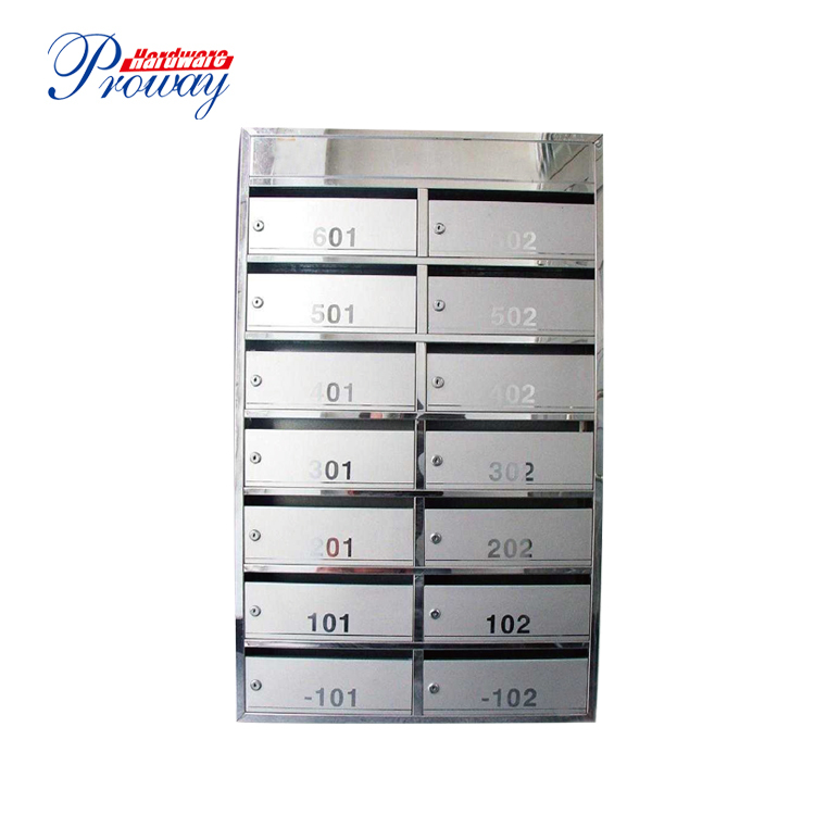 Stainless Steel Posting Boxes 7x2 Combined Letter Box Apartment Mailboxes Moden Outdoor Mailbox/