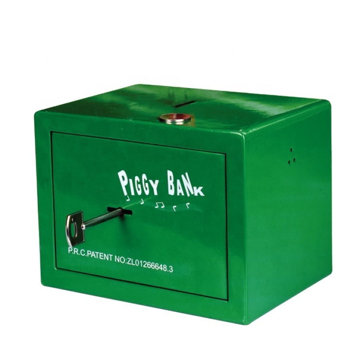 High Quality Customized Colorful Key Locking Home Safe Box With A Coin Drop Slot For Kids