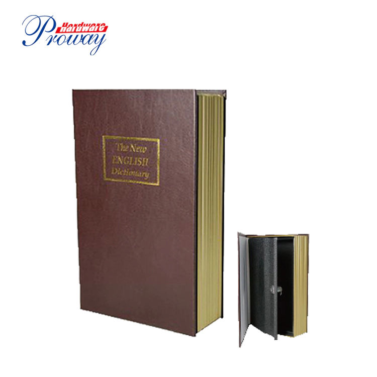 High Quality Hollowed Out Money Book Safety Box With PU Cover Dictionary Book Safe Lock Box/