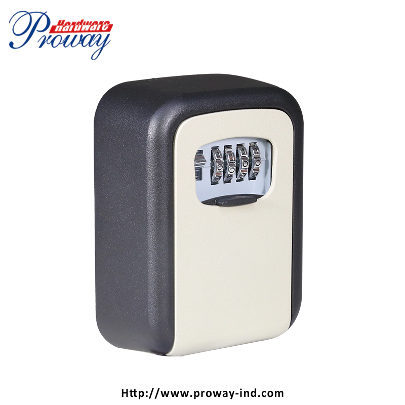 Portable Outdoor Key Storage Lock Box with 4-digit Combination Wall Mount Waterproof Key Storage Box Lock