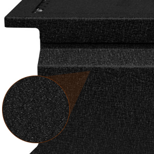 12 gauge cold rolled steel and has an anti-rust coating on the outside