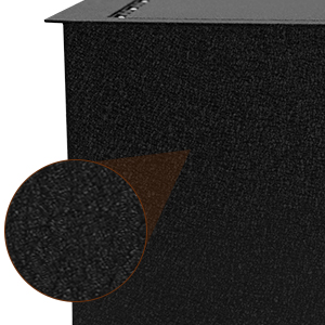 12 gauge cold rolled steel and has an anti-rust coating on the outside