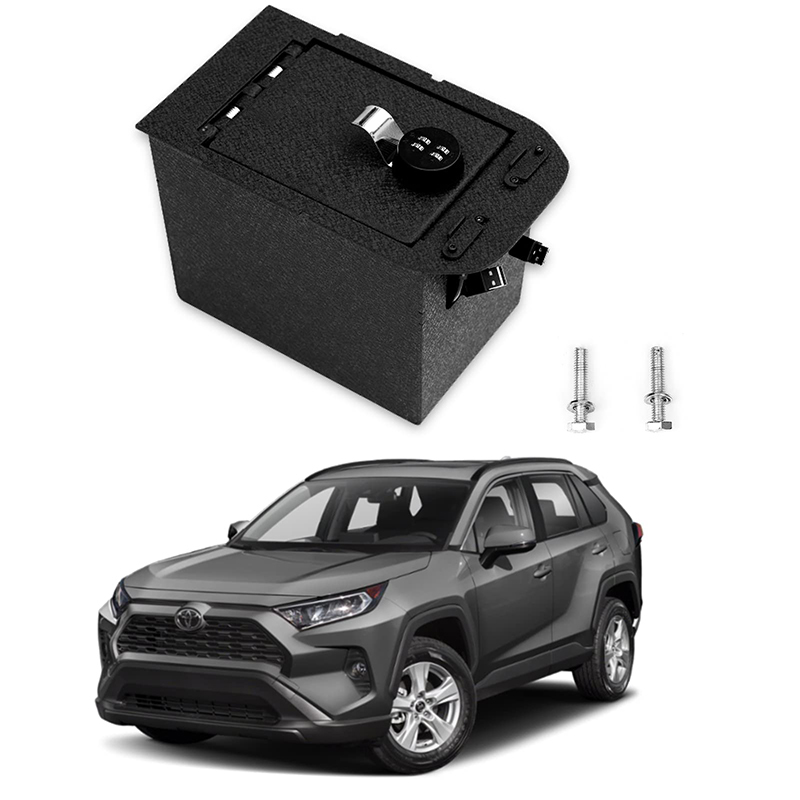Proway Center Security Console Organizer Gun Safe Box Compatible Center Console Safe for 2019-2022 Toyota RAV4 with 4-Digit Combo Lock