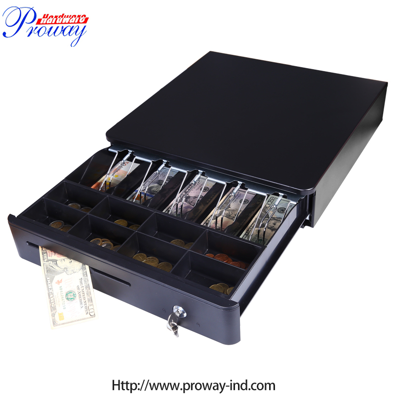 Luxury Cash Register Drawers Cheque Slots 5 Bill RJ11 Metal Economical Electronic Cash Register Box Security Cash Box Drawer