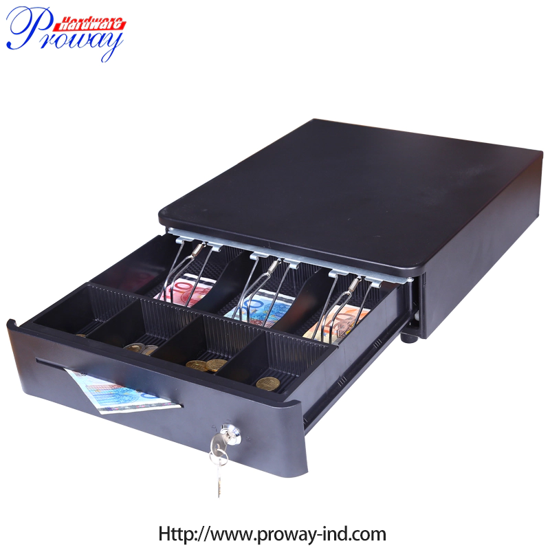 Luxury Shop Mini Small Cash Register Drawer Cheque Slots Removable Compartment 3 bills RJ11 Metal Electronic Cash Drawer