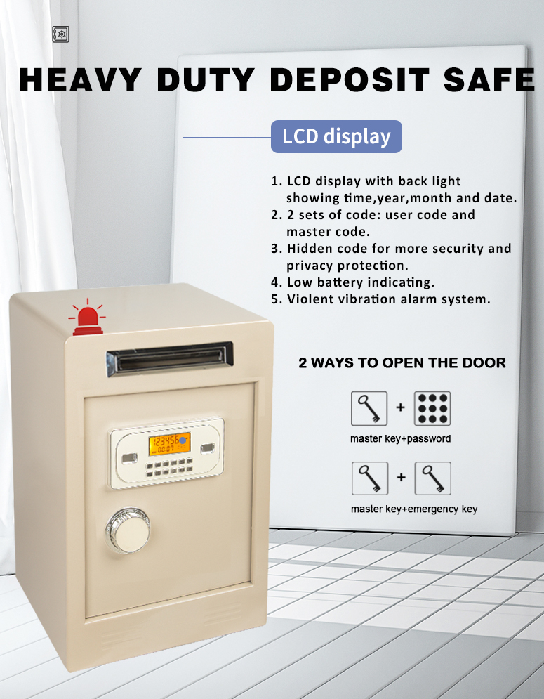 Luxury Heavy Duty Big Office Home LCD Display High Security Metal Burglary Safe Digital Money Electronic Safe Deposit Box