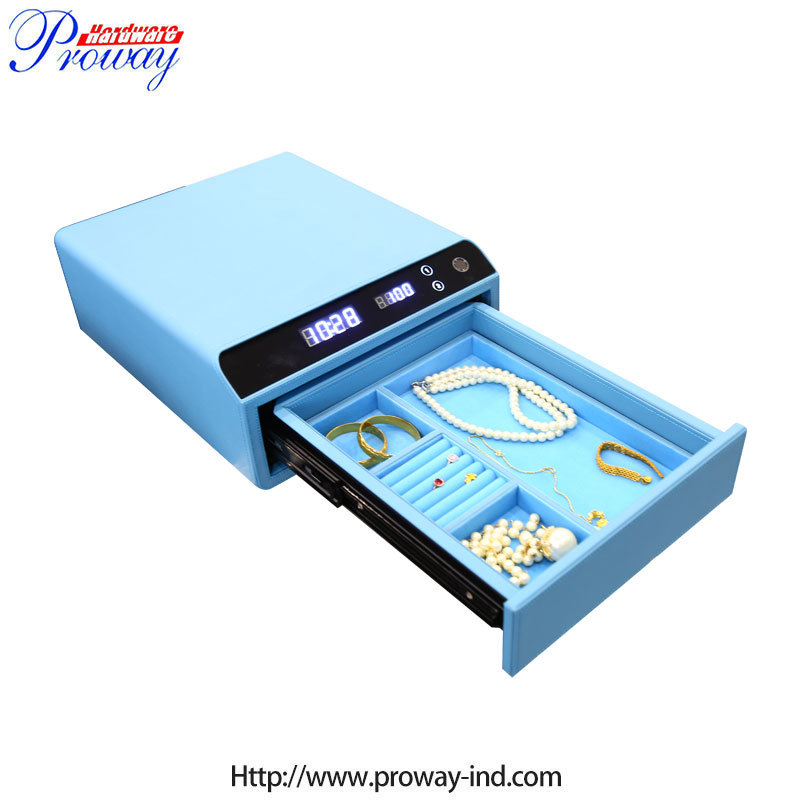 Mini Luxury Digital Security Biometric Safe Drawer Safe Box Fingerprint Safety Box Cabinet Anti-theft Jewelry Safe Box