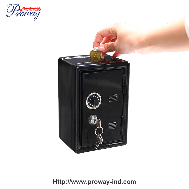 Factory Making Black Square Cash Deposit safe Money Box Mini ATM Piggy Bank Toy Money Safe Box