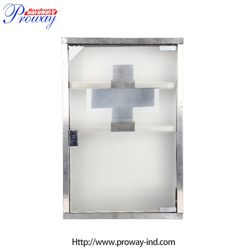 Hanging Medical Cabinet First Aid Wall Cabinet with Safety Glass Door