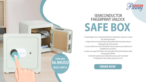 Modern smart fingerprint digital safe box for home