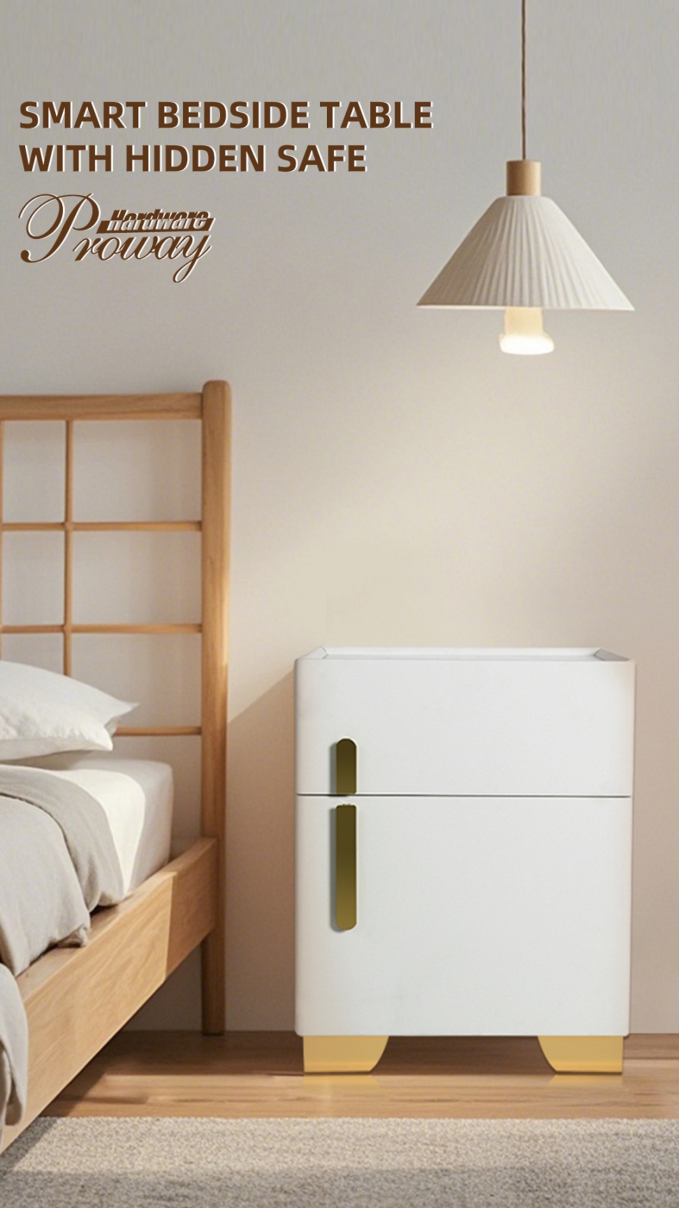 Smart Bedside Table with Hidden Safe